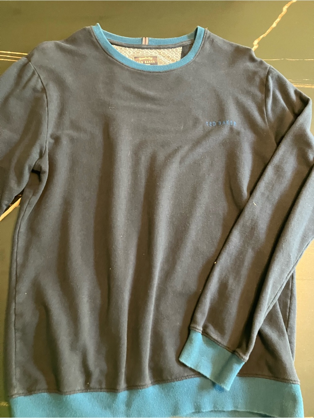 Ted Baker Navy and White Patterned Sweater